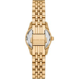 Michael Kors Lexington Three-Hand Blue Dial Gold Steel Strap Watch for Women - MK4802