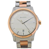 Gucci G Timeless Silver Dial Two Tone Steel Strap Watch For Men - YA126447