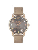 Coach Delancey Grey Dial Grey Leather Strap Watch For Women - 14502797