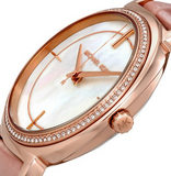 Michael Kors Cinthia Mother of Pearl Dial Pink Leather Strap Watch for Women - MK2663