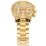 Michael Kors Ritz Chronograph Gold Dial Gold Steel Strap Watch For Women - MK7310