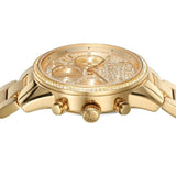 Michael Kors Ritz Chronograph Gold Dial Gold Steel Strap Watch For Women - MK7310