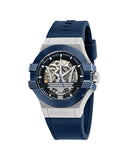 Maserati Potenza Skeleton Dial Quartz Blue Silicon Watch For Men - R8821108028