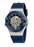 Maserati Potenza 42mm Blue Dial Automatic Silicone Strap Watch For Men - R8821108028