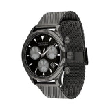 Movado Heritage Calendoplan Chronograph Black Dial Grey Mesh Strap Watch for Men - 3650100