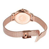 Emporio Armani Gianni T Bar Mother of Pearl Dial Rose Gold Mesh Bracelet Watch For Women - AR11320