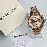 Michael Kors Sofie Chronograph Rose Gold Dial Rose Gold Steel Strap Watch For Women - MK6560