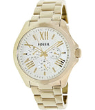 Fossil Cecile Multifunction Champagne Dial Gold Steel Strap Watch for Women - AM4510