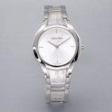 Calvin Klein Class White Dial Silver Steel Strap Watch for Women - K6R23126