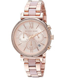 Michael Kors Sofie Chronograph Rose Gold Dial Rose Gold Steel Strap Watch For Women - MK6560