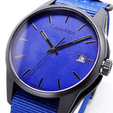 Calvin Klein Tone Blue Dial Blue NATO Strap Watch for Men - K7K514VN