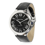 Cartier Ballon Bleu De Cartier Black Dial Black Leather Strap Watch for Men - WSBB0003