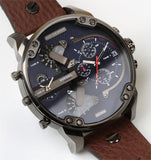 Diesel Mr Daddy Blue Dial Brown Leather Strap Watch For Men - DZ7314