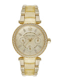 Michael Kors Parker Gold DIal Gold Steel Strap Watch for Women - MK5842