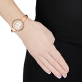 Swarovski Crystalline Bracelet White Dial Rose Gold Steel Strap Watch for Women - 5269250