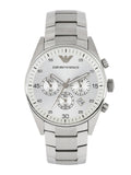 Emporio Armani Sportivo Chronograph Silver Dial Silver Steel Strap Watch For Men - AR5963