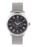 Guess Delancey Black Dial Silver Mesh Bracelet Watch for Men - W0871G1