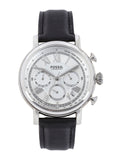 Fossil Buchanan Chronograph Silver Dial Black Leather Strap Watch for Men - FS5102