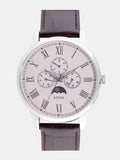 Guess Delancy Quartz White Dial Brown Leather Strap Watch For Men - W0870G1