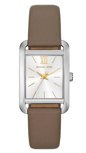 Michael Kors Monroe Three Hand Silver Dial Grey Leather Strap Watch for Women - MKO1030