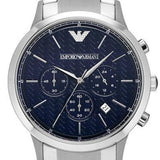 Emporio Armani Renato Chronograph Blue Dial Silver Steel Strap Watch For Men - AR2486