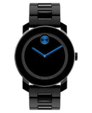 Movado Bold TR90 Black Dial Black Steel Strap Watch for Men - 3600099