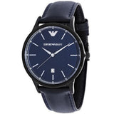 Emporio Armani Renato Blue Dial Blue Leather Strap Watch For Men - AR2479