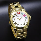 Marc Jacobs Rivera White Dial Yellow Gold Strap Watch for Women - MBM3137