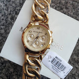 Michael Kors Runway Twist Gold Dial Gold Stainless Steel Strap Watch for Women - MK3131