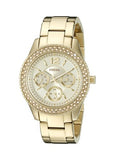 Fossil Stella Multifunction Gold Dial Gold Steel Strap Watch for Women - ES3589