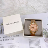 Michael Kors Ritz Chronograph Rose Dial Two Tone Steel Strap Watch for Women - MK6475