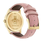 Gucci G Timeless Quartz Pink Dial Pink Leather Strap Watch For Women - YA1265005