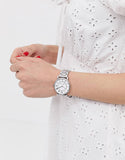 Marc Jacobs Roxy White Dial Silver Stainless Steel Strap Watch for Women - MJ3521