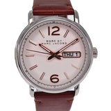 Marc Jacobs Fergus White Dial Brown Leather Strap Watch for Men - MBM5080