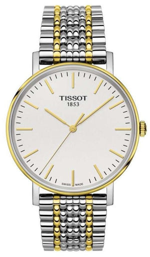 Tissot Everytime Medium White Dial Two Tone Mesh Bracelet Watch For Men - T109.410.22.031.00