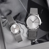 Calvin Klein Minimal White Dial Silver Mesh Bracelet Watch for Women - K3M231Y6