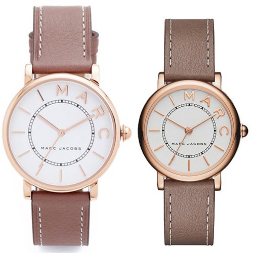 Marc Jacobs Roxy White Dial Light Brown Leather Strap Watch for Women - MJ1538