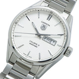 Tag Heuer Carrera Calibre 5 Automatic 41mm White Dial Silver Steel Strap Watch for Men - WAR201B.BA0723