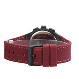 Guess Headline Multifunction Grey Dial Burgundy Silicone Strap Watch For Men - GW0571G4