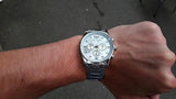 Emporio Armani Sportivo Chronograph Silver Dial Silver Steel Strap Watch For Men - AR5963