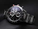 Tag Heuer Carrera Chronograph Black Dial Silver Steel Strap Watch for Men - CBN2A1AA.BA0643