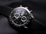 Tag Heuer Carrera Chronograph Black Dial Black Rubber Strap Watch for Men - CBN2A1AA.FT6228