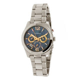 Fossil Perfect Boyfriend Mother of Pearl Blue Dial Silver Steel Strap Watch for Women - ES3880