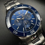 Maserati Competizione Chronograph Blue Dial Silver Steel Strap Watch For Men - R8873600002