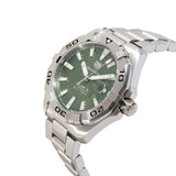 Tag Heuer Aquaracer Calibre 5 Automatic Green Dial Silver Steel Strap Watch for Men - WAY2015.BA0927