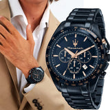 Maserati Traguardo Chronograph Blue Dial Blue Steel Strap Watch For Men - R8873612054