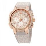 Michael Kors Sidney Chronograph White Dial Beige Leather Strap Watch For Women - MK6949