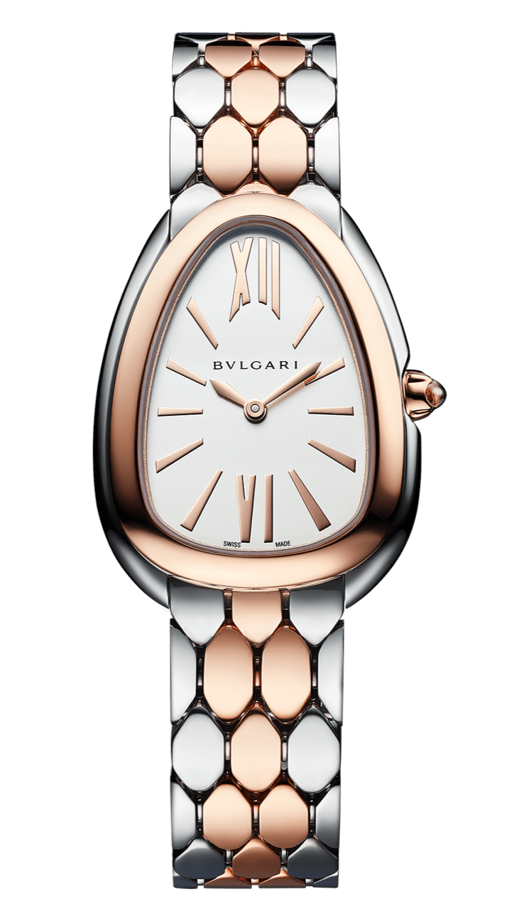 Bvlgari Serpenti Seduttori White Dial Two Tone Steel Strap Watch for Women - SERPENTI103277