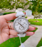 Swarovski Era Journey Silver Dial White Leather Strap Watch for Women - 5295346