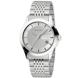 Gucci G Timeless Silver Dial Silver Steel Strap Watch For Men - YA126401
